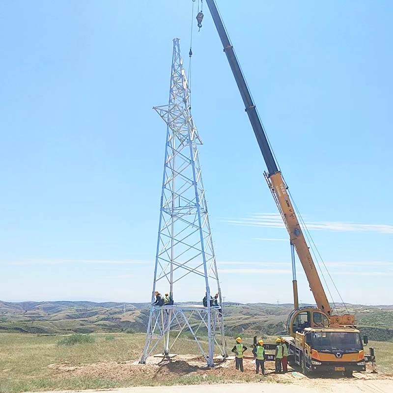 5G základňová stanica s jednou rúrkou a oceľovou uhlovou komunikačnou vežou